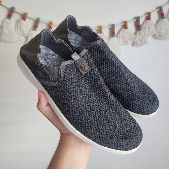 Olukai Alapa Dark Shadow Mesh Slip On Drop In Heel Lifestyle Shoes Comfort 8.5